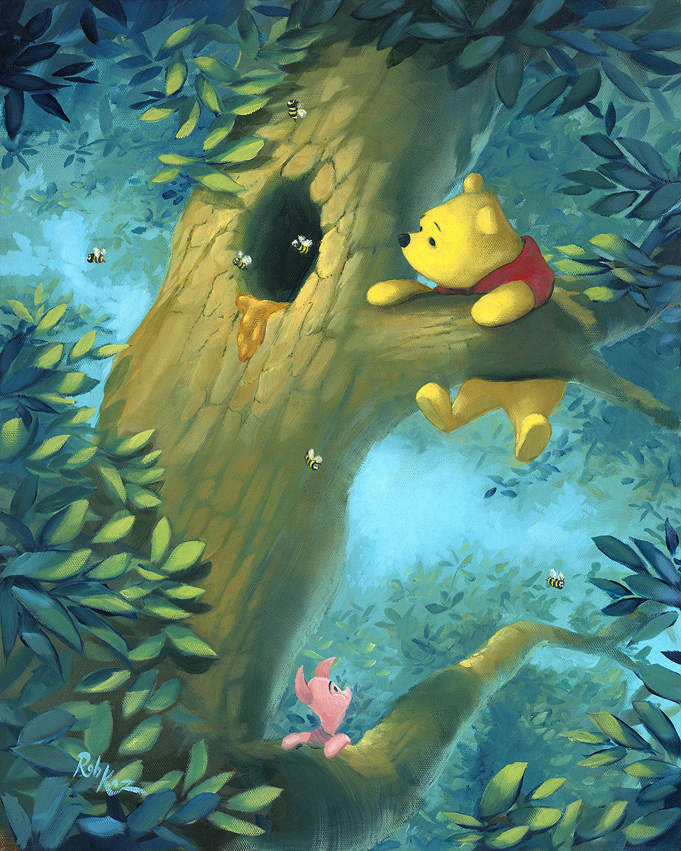 Rob Kaz Disney "Curious Bear" Limited Edition Canvas Giclee