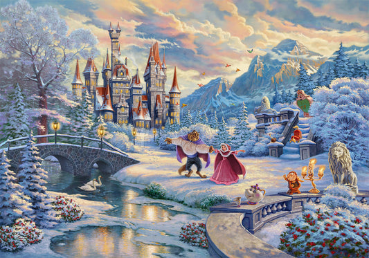 Thomas Kinkade Studios "Beauty and the Beast’s Winter Enchantment" Limited Edition Canvas Giclee
