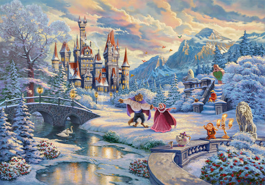 Thomas Kinkade Studios Beauty and the Beast’s Winter Enchantment Limited Edition Canvas Giclee
