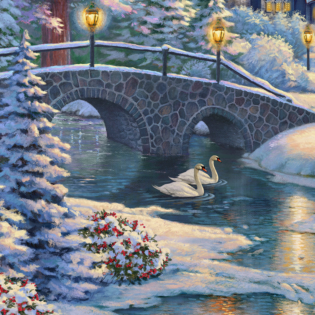 Thomas Kinkade Studios Beauty and the Beast’s Winter Enchantment Limited Edition Canvas Giclee