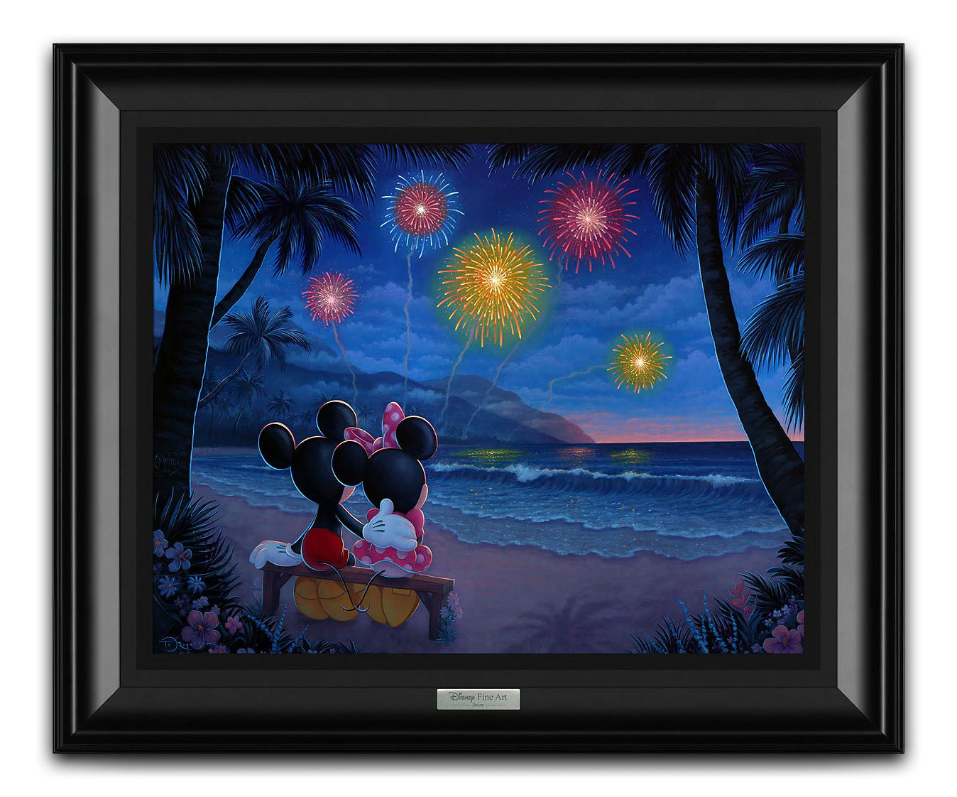 Tim Rogerson Disney Evening Fireworks on the Beach Limited Edition Canvas Giclee