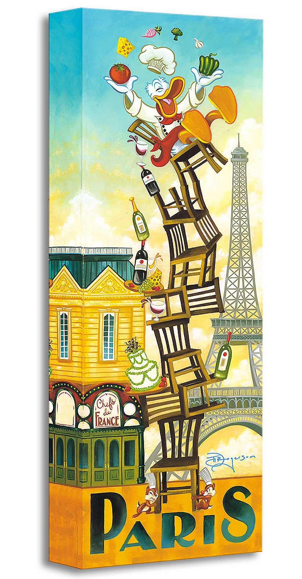 Tim Rogerson Disney "Donald's Paris" Limited Edition Canvas Giclee