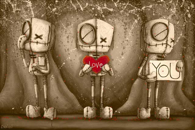 Fabio Napoleoni "I Love You" in Sepia Open Edition Paper Giclee