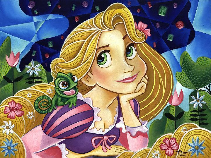 Tim Rogerson Disney Flowers in her Hair Limited Edition Canvas Giclee