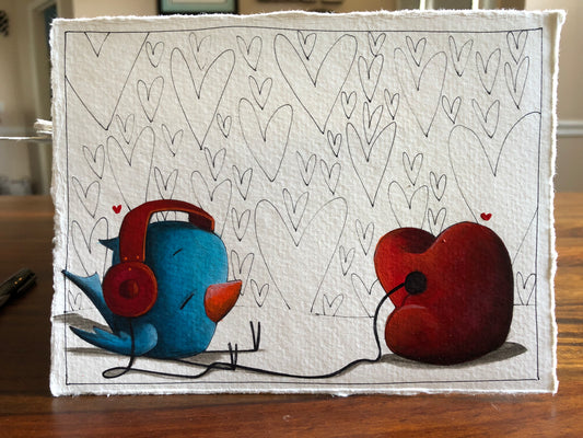 Fabio Napoleoni "Sounds of Nostalgia" Original Pen and Ink