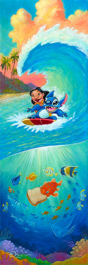キャンバスアート Disneyスティッチ　ハワイアンレイ hawaiian-roller-