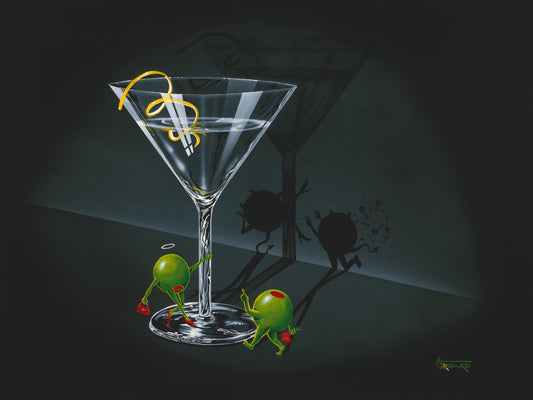 Michael Godard "He Devil She Devil Martini with a Twist" Limited Edition Canvas Giclee