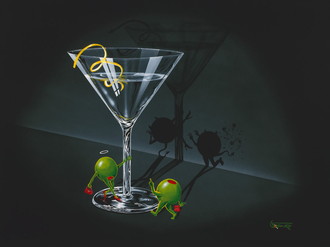 Michael Godard He Devil She Devil Martini with a Twist Limited Edition Canvas Giclee