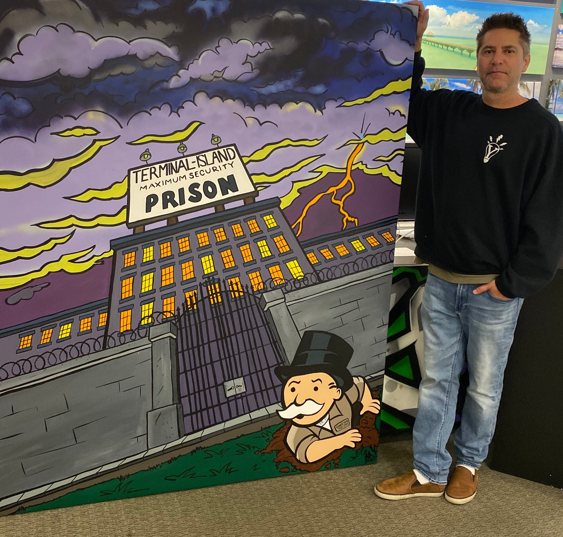 Sinister Monopoly “Prison Break” Original Canvas