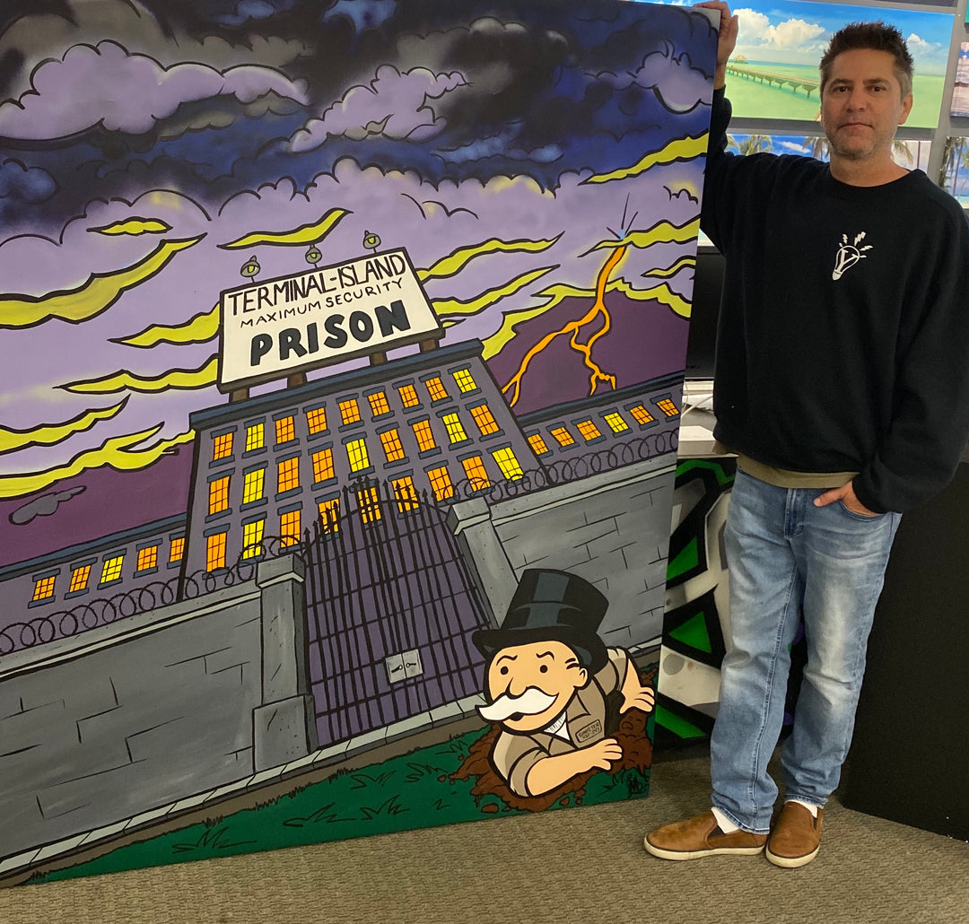 Sinister Monopoly “Prison Break” Original Canvas