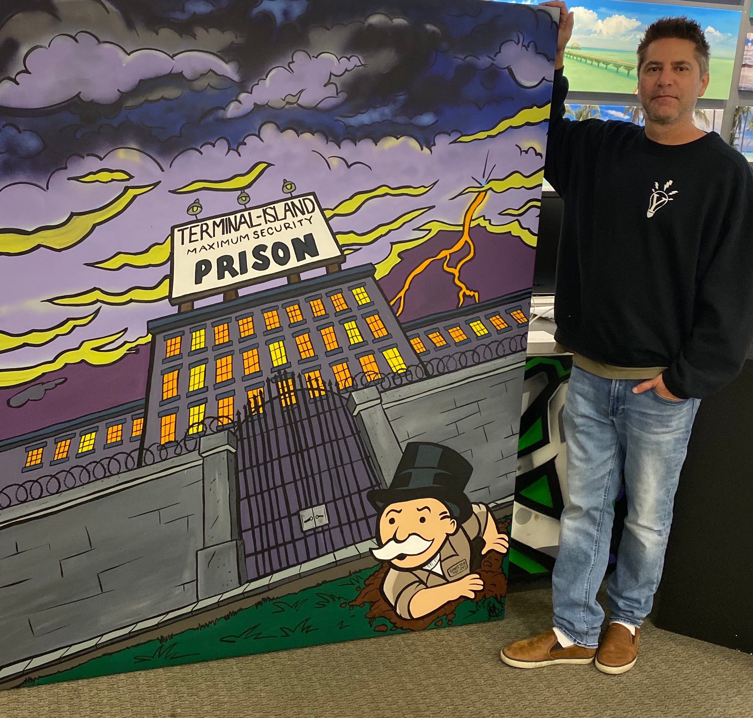 Sinister Monopoly “Prison Break” Original Canvas