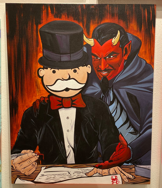 Sinister Monopoly “Deal with Devil” Original Canvas