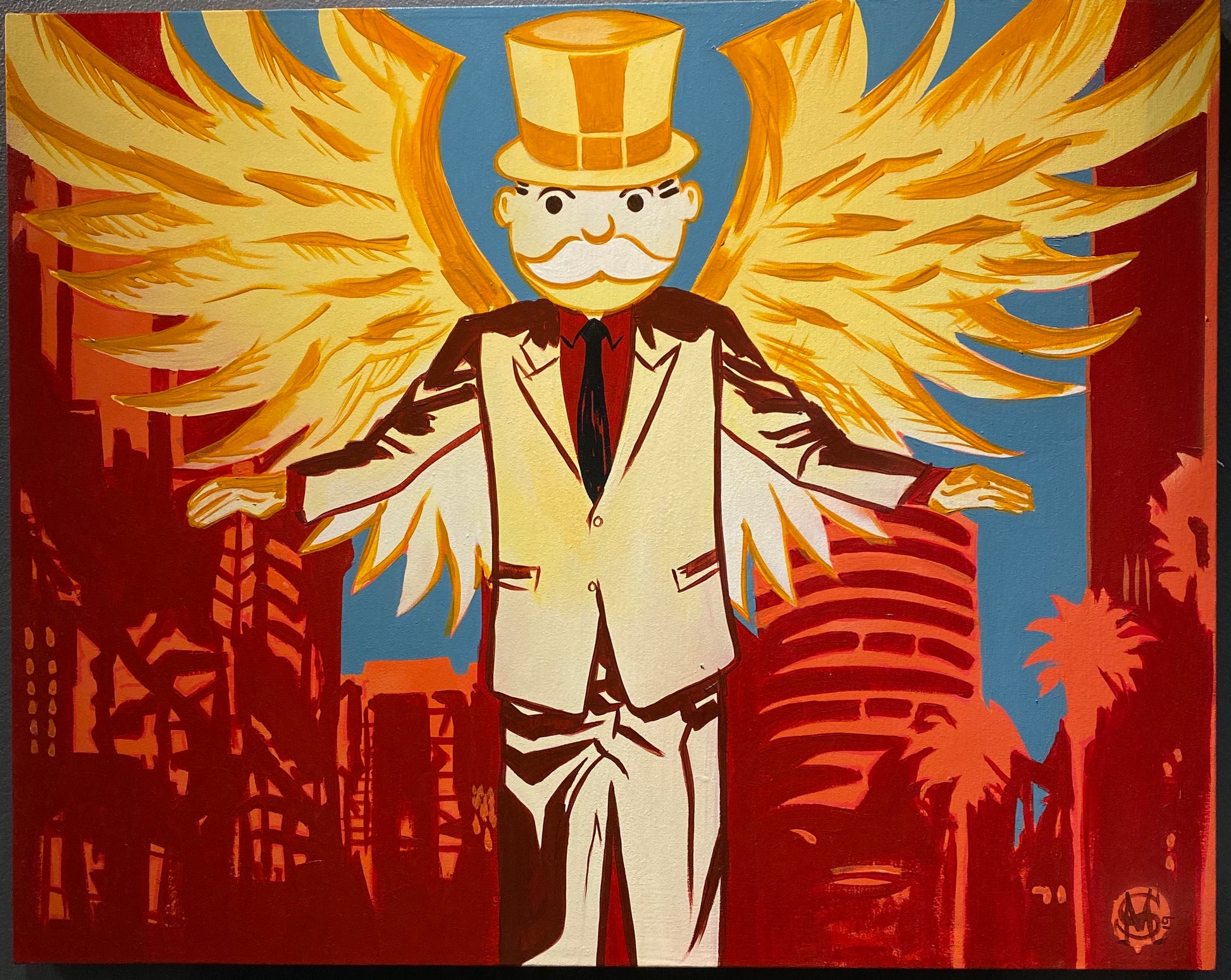 Sinister Monopoly “Speak of the Devil” Original Canvas