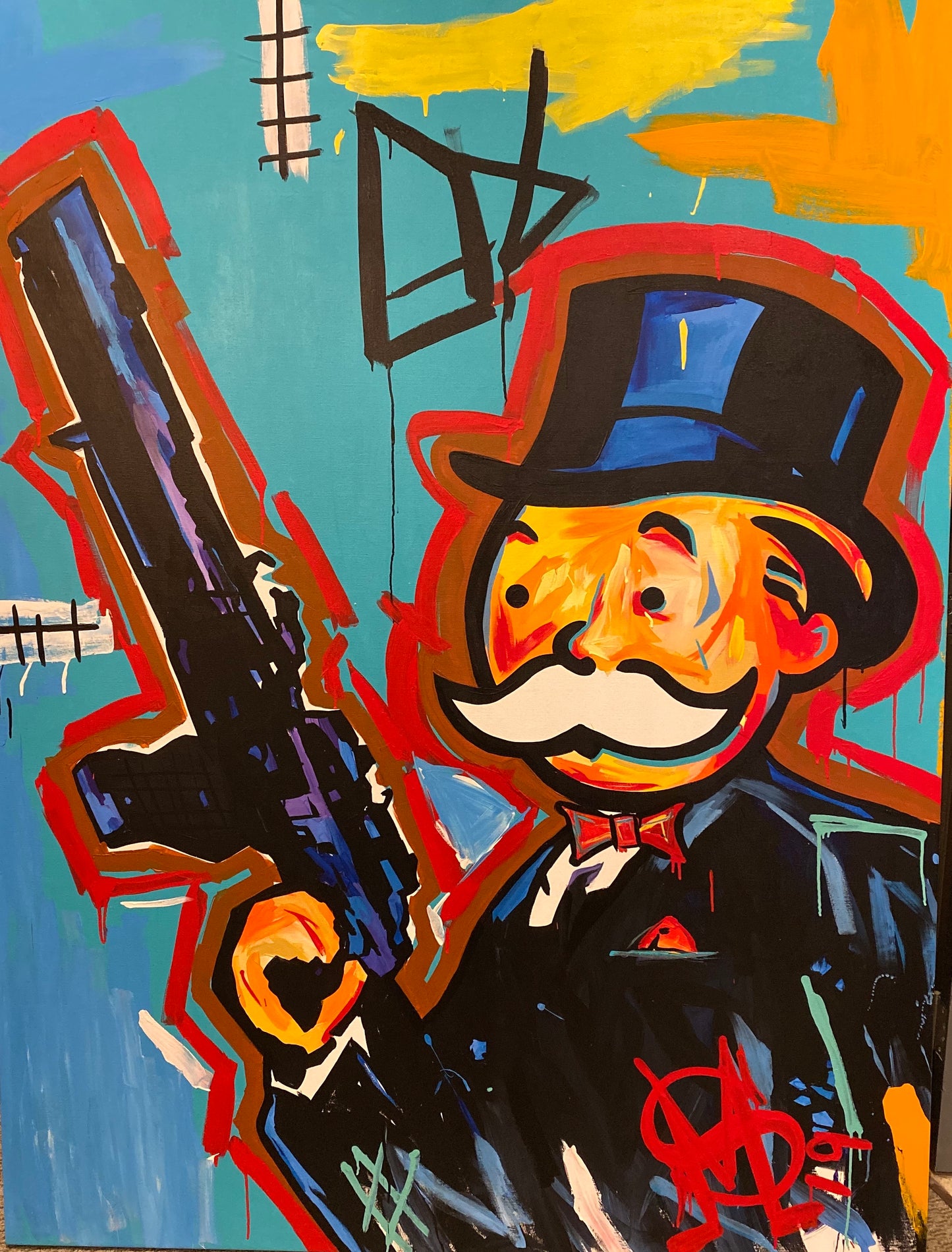 Sinister Monopoly "Basquiat vs Sinister Monopoly" Original Canvas