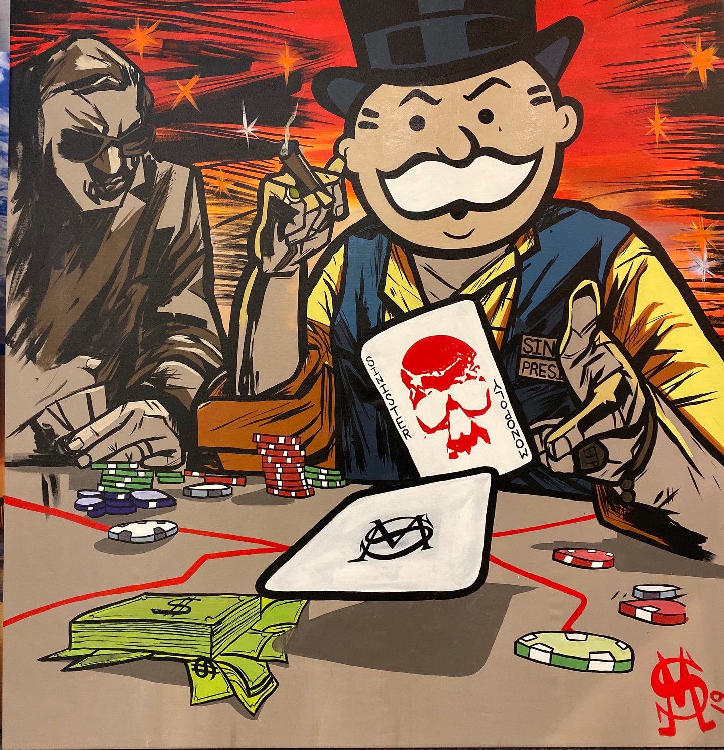 Sinister Monopoly “Wild Card” Original Canvas