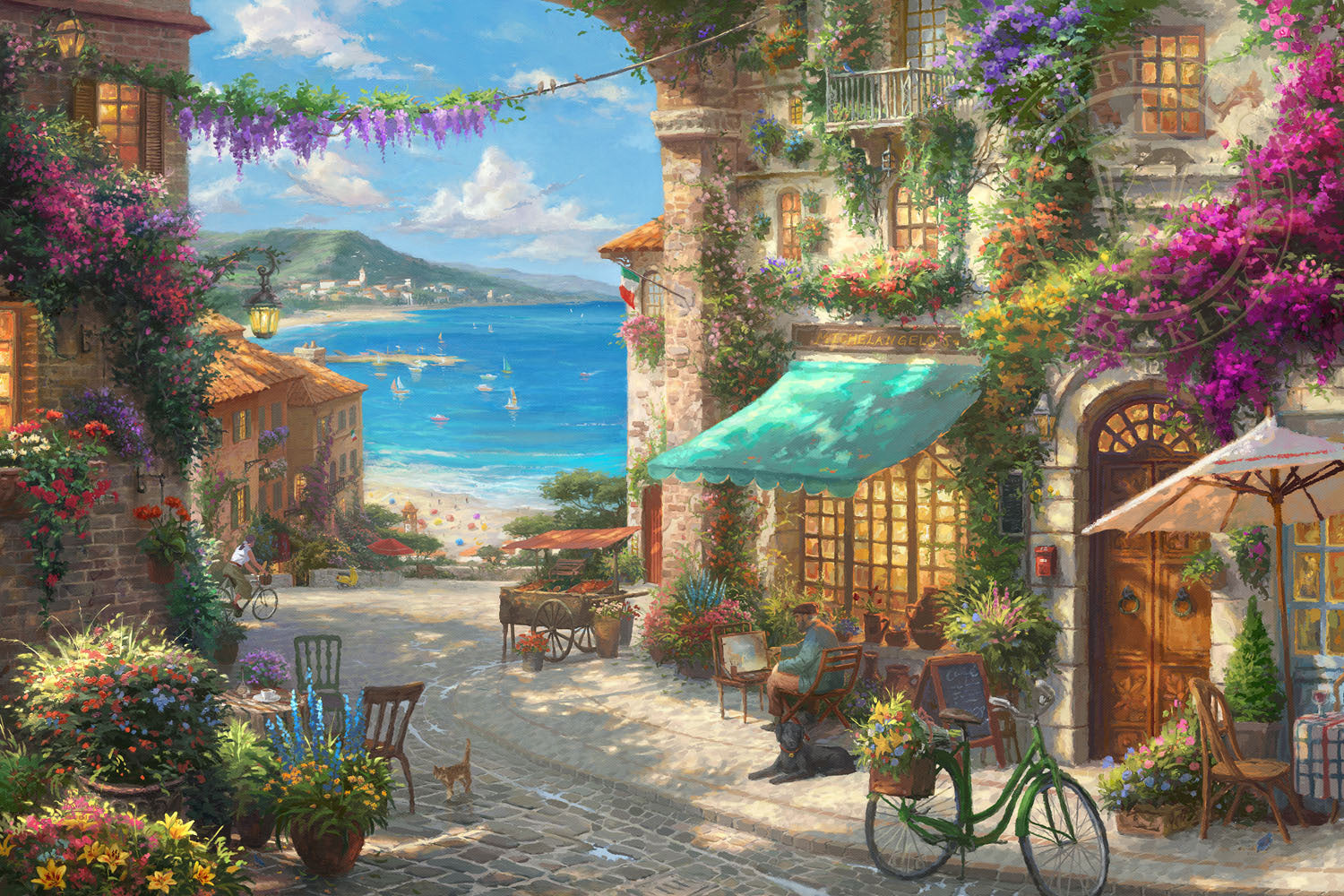 Thomas Kinkade Studios Italian Café Limited Edition Canvas Giclee