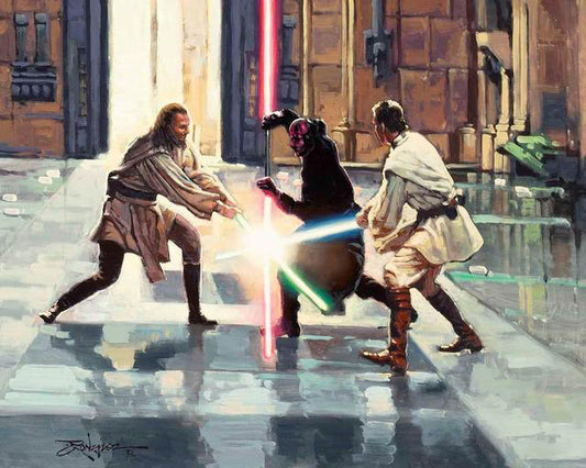 Rodel Gonzalez Star Wars "Lightsaber Duel on Naboo" Limited Edition Canvas Giclee