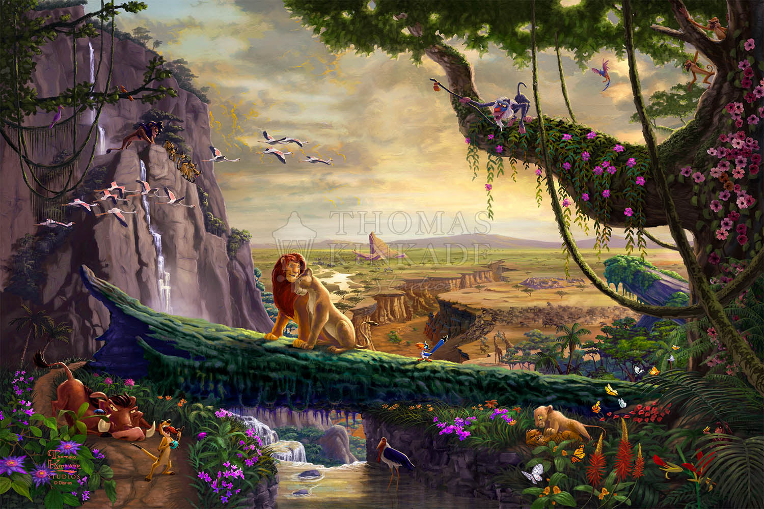 Thomas Kinkade Studios "Disney Lion King – Return to Pride Rock" Limited Edition Canvas Giclee