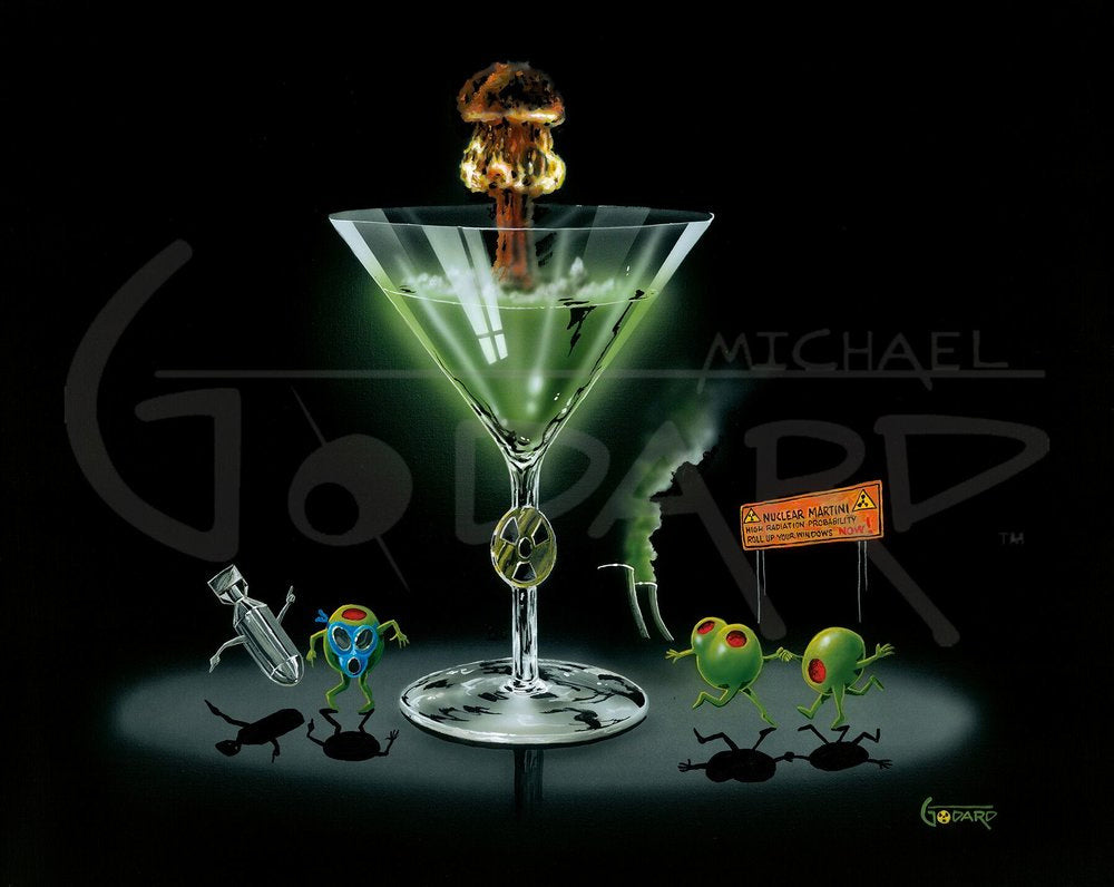 Michael Godard "Nuclear Martini" Limited Edition Canvas Giclee