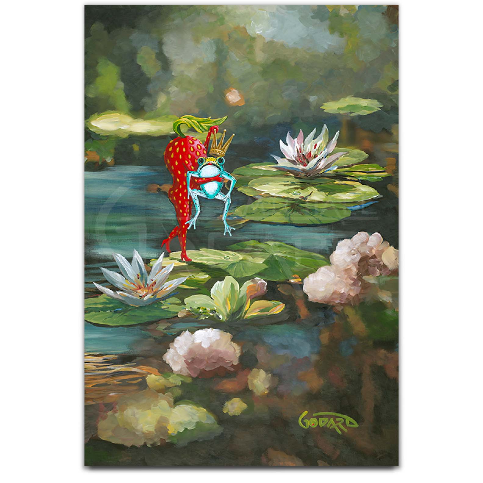 Michael Godard "Frog Triptych: I Found My Prince" Limited Edition Canvas Giclee