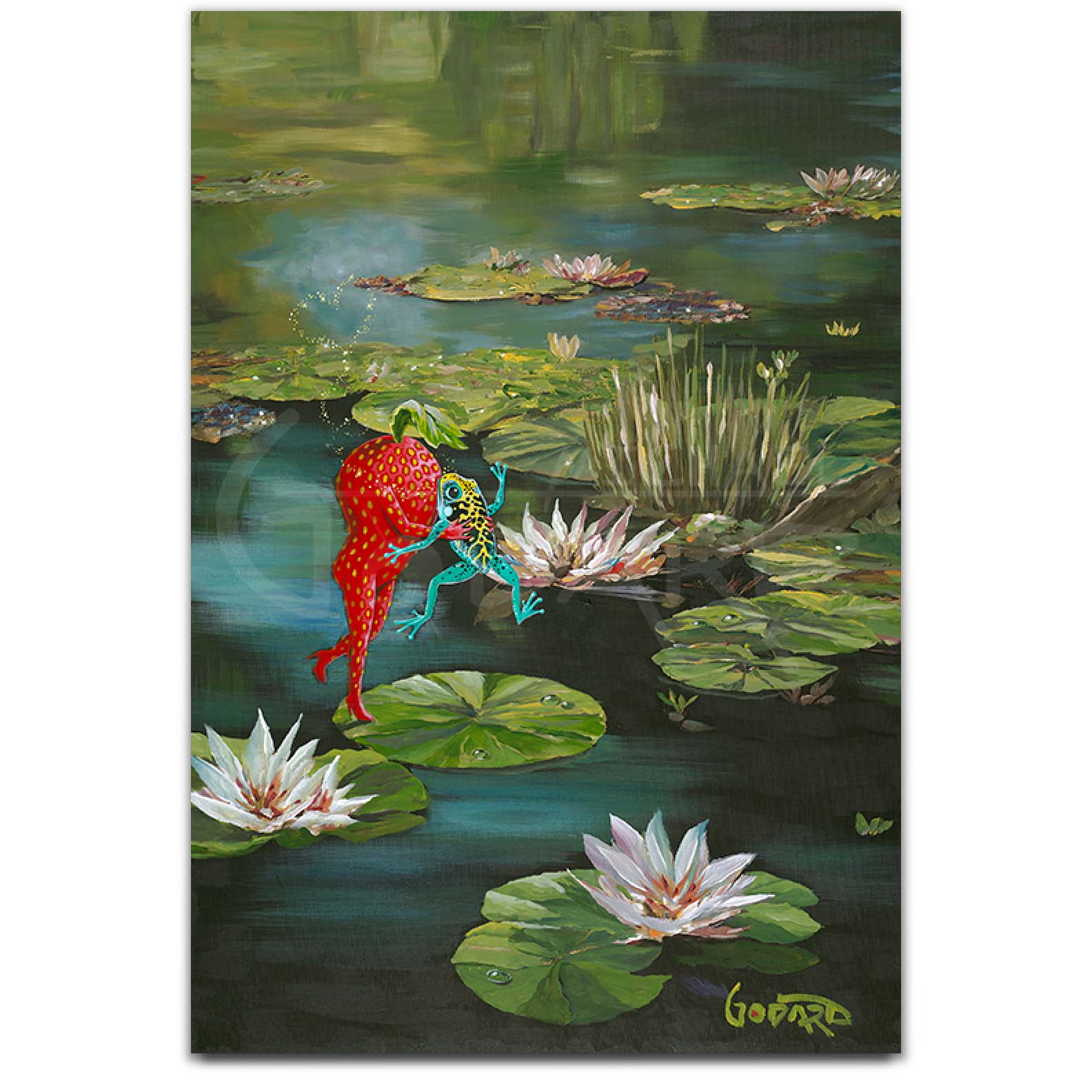 Michael Godard Frog Triptych: Is This My Prince Limited Edition Canvas Giclee