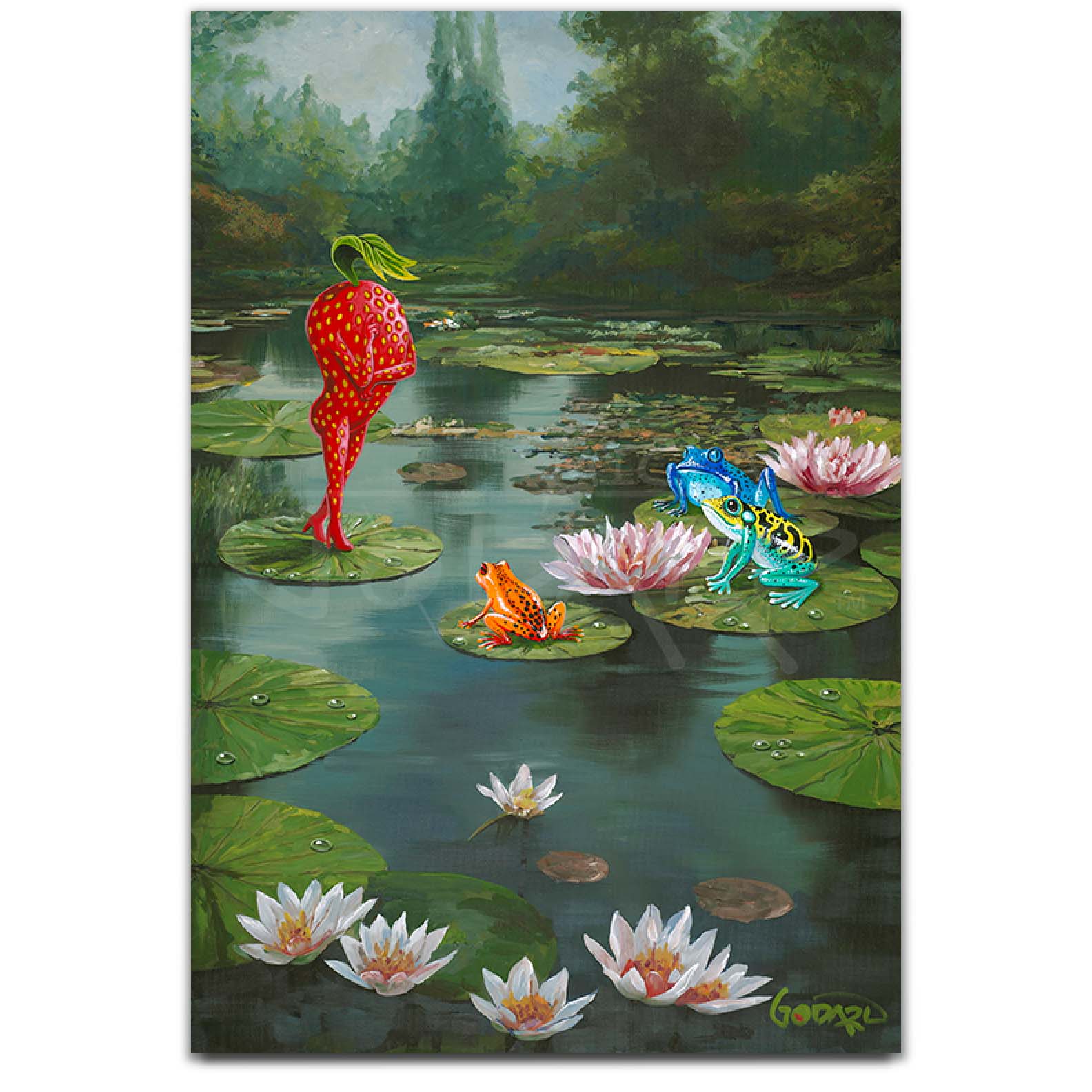 Michael Godard Frog Triptych: Searching For My Prince Limited Edition Canvas Giclee