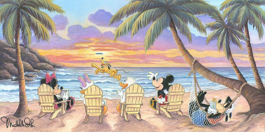 Michelle St. Laurent Disney "Beautiful Day at the Beach" Limited Edition Canvas Giclee