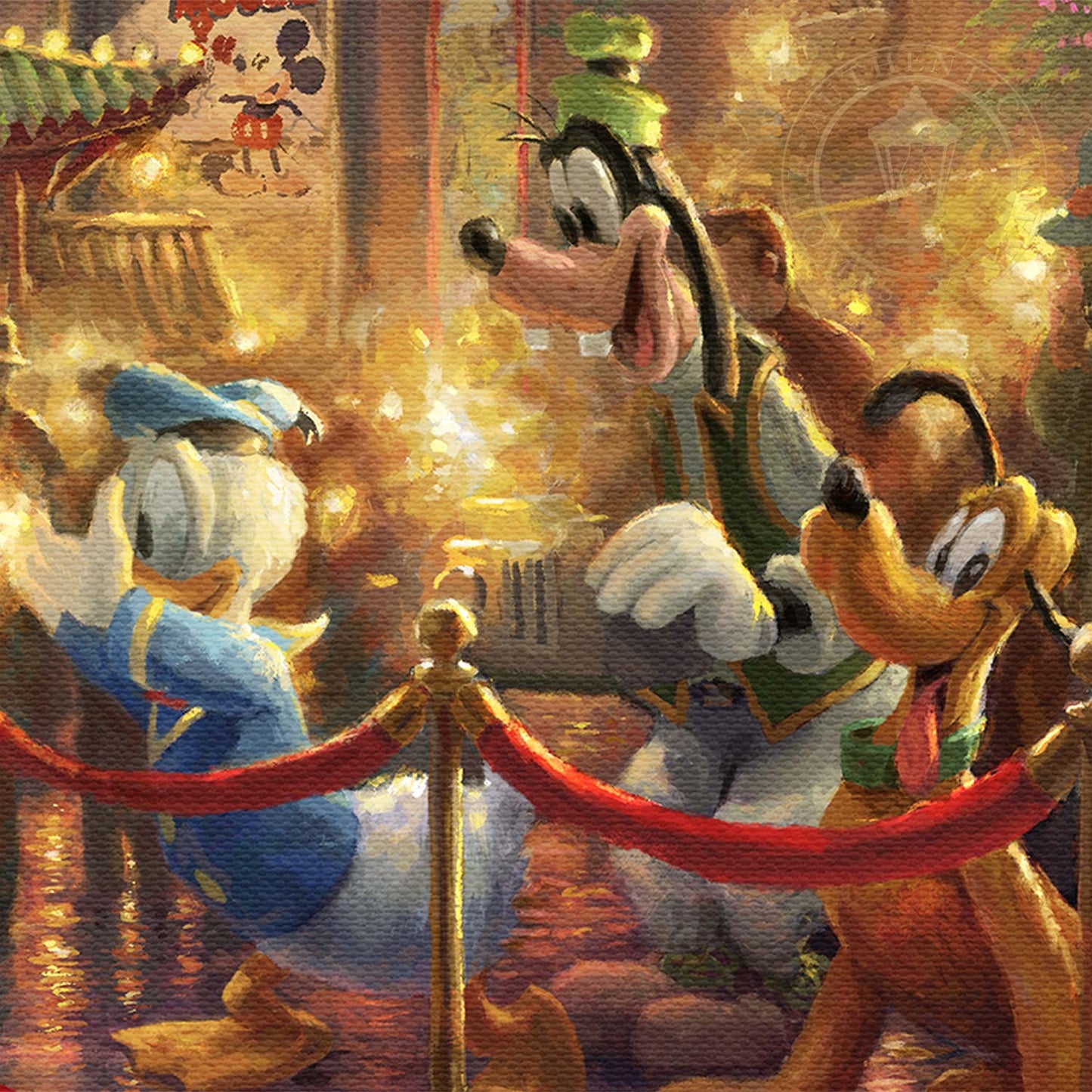 Thomas Kinkade Studios "Mickey and Minnie in Hollywood" Limited and Open Canvas Giclee