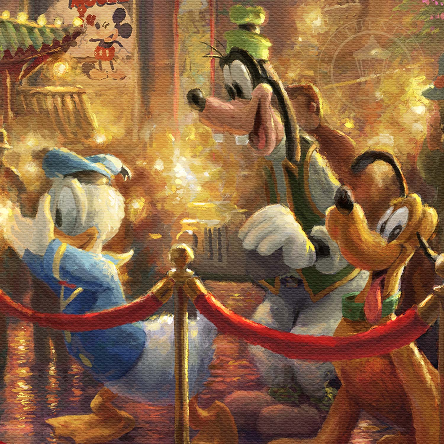 Thomas Kinkade Studios "Mickey and Minnie in Hollywood" Limited and Open Canvas Giclee