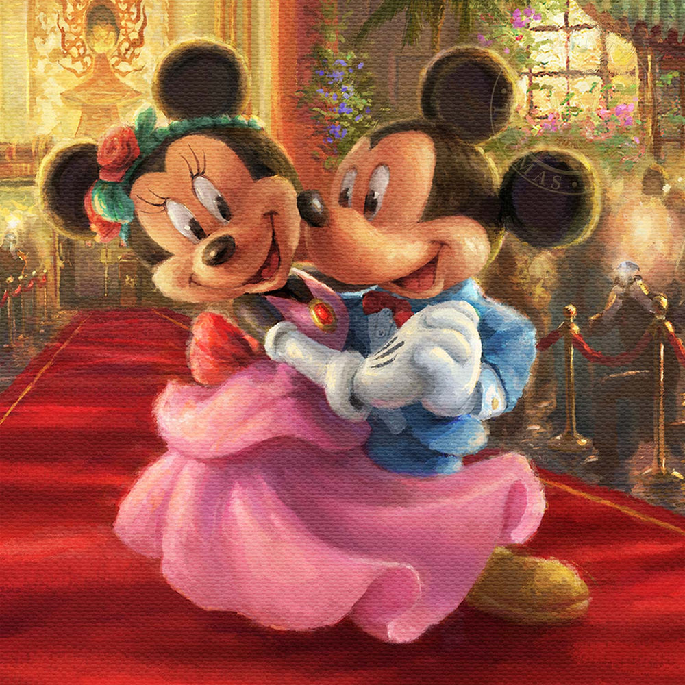 Thomas Kinkade Studios Mickey and Minnie in Hollywood Limited and Open Canvas Giclee