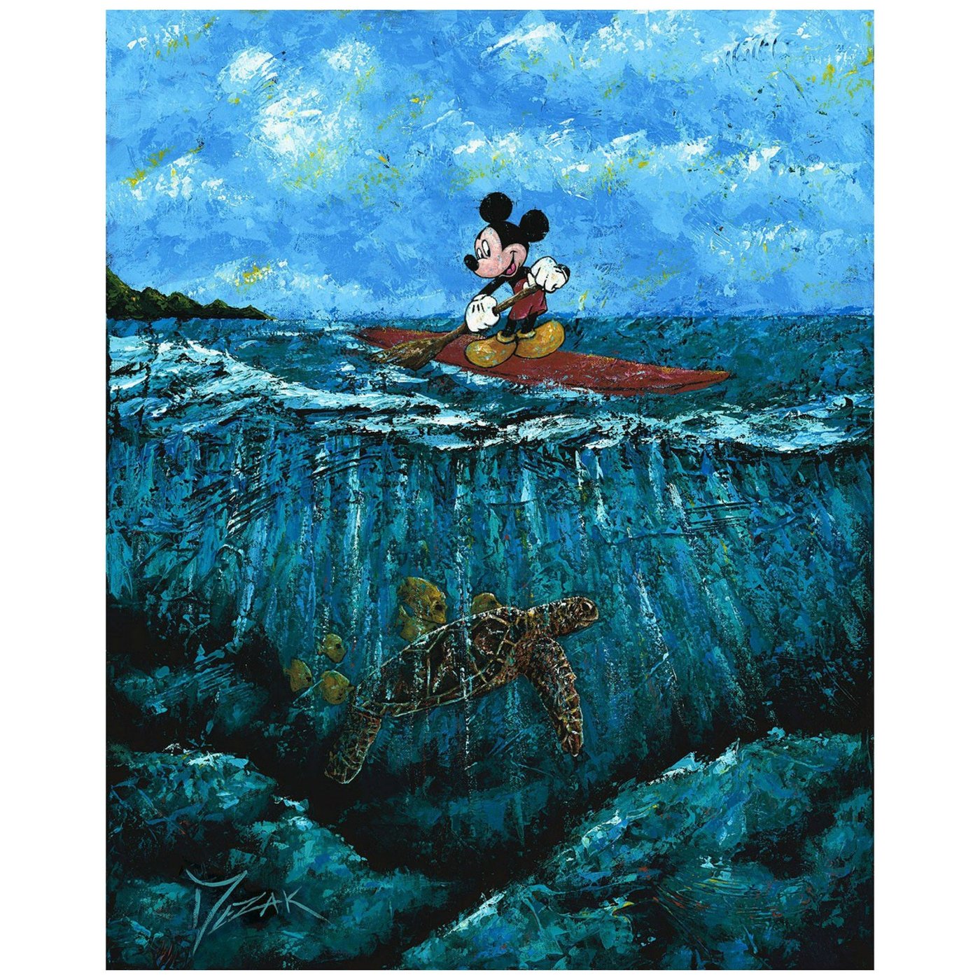 Trevor Mezak Disney "Mickey's Summer" Limited Edition Canvas Giclee