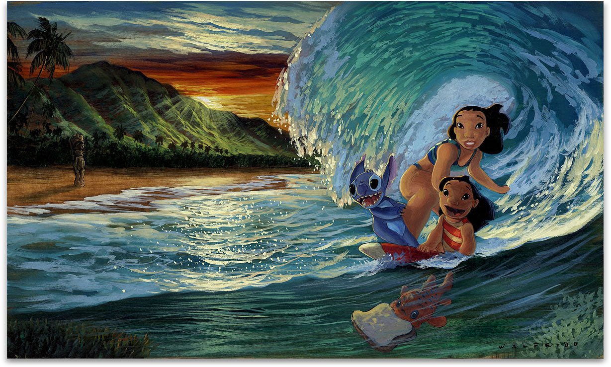 Walfrido Garcia Disney "Morning Surf" Limited Edition Canvas Giclee