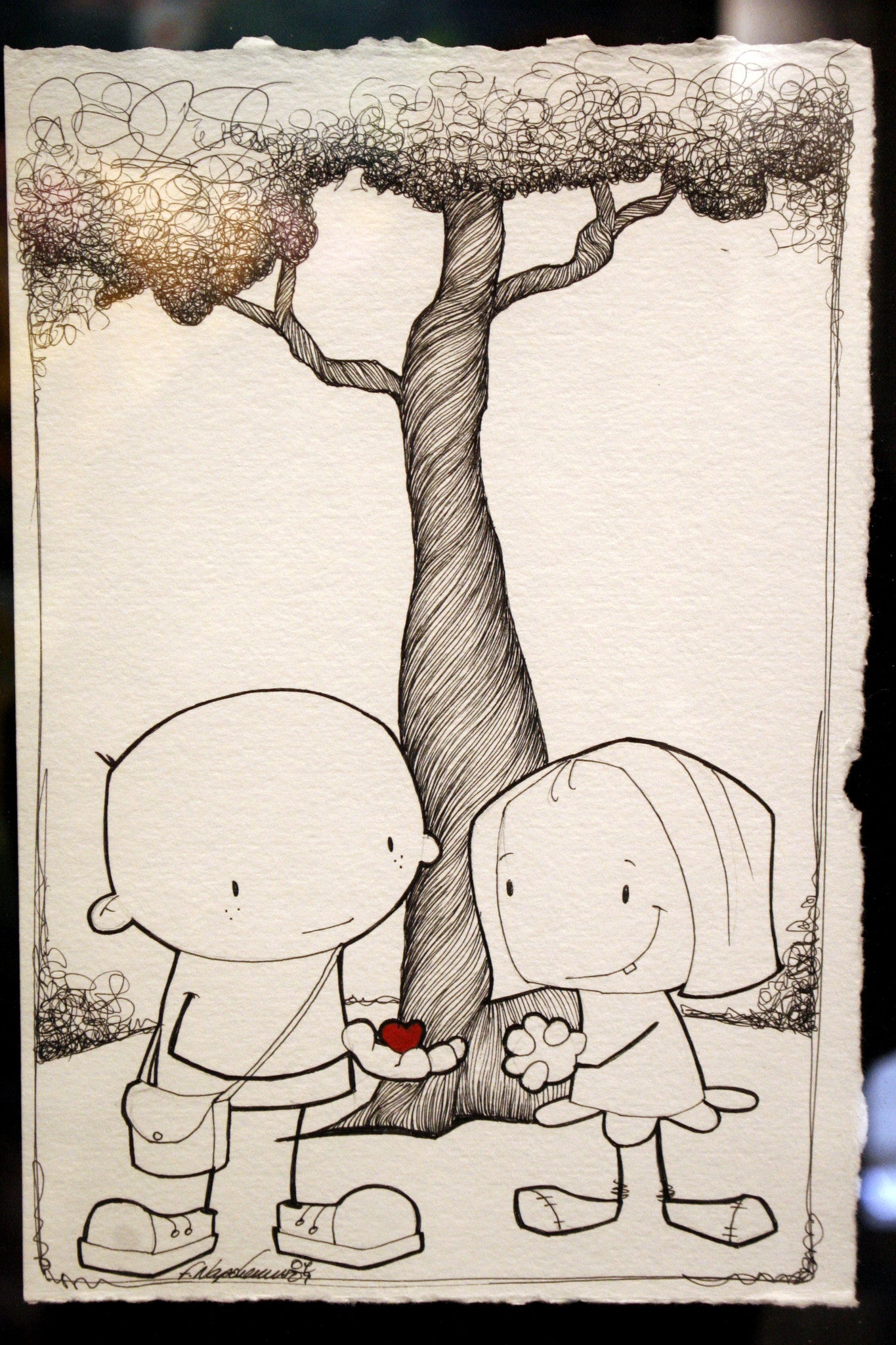 Fabio Napoleoni "What to Share This with You" Original Pen and Ink
