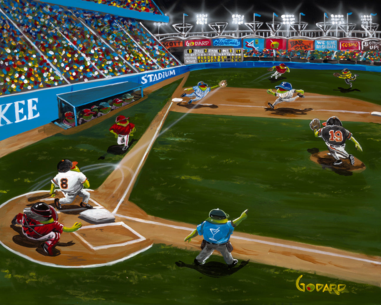 Michael Godard "We Olive Baseball" Limited Edition Canvas Giclee