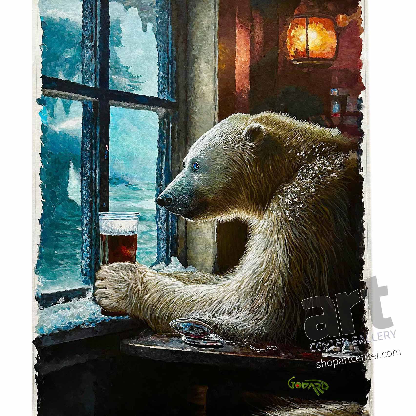 Michael Godard "Polar Beer" Limited Edition Canvas Giclee