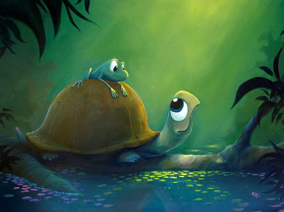 Rob Kaz Piggy Back Canvas Giclee
