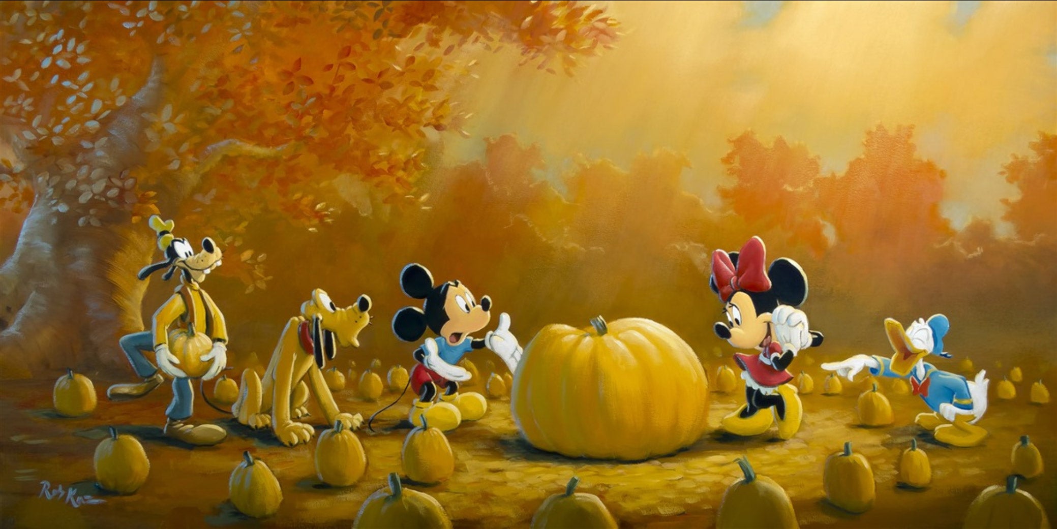 Rob Kaz Disney Picking the Perfect Pumpkin Limited Edition Canvas Giclee