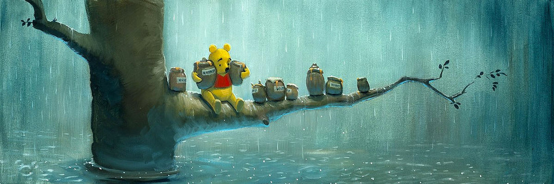 Rob Kaz Disney Waiting Out the Rain Limited Edition Canvas Giclee