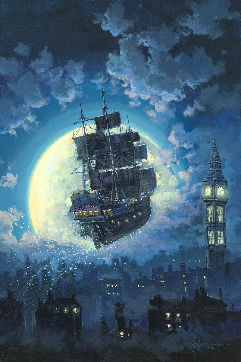 Rodel Gonzalez Disney Sailing Into the Moon Limited Edition Canvas Giclee