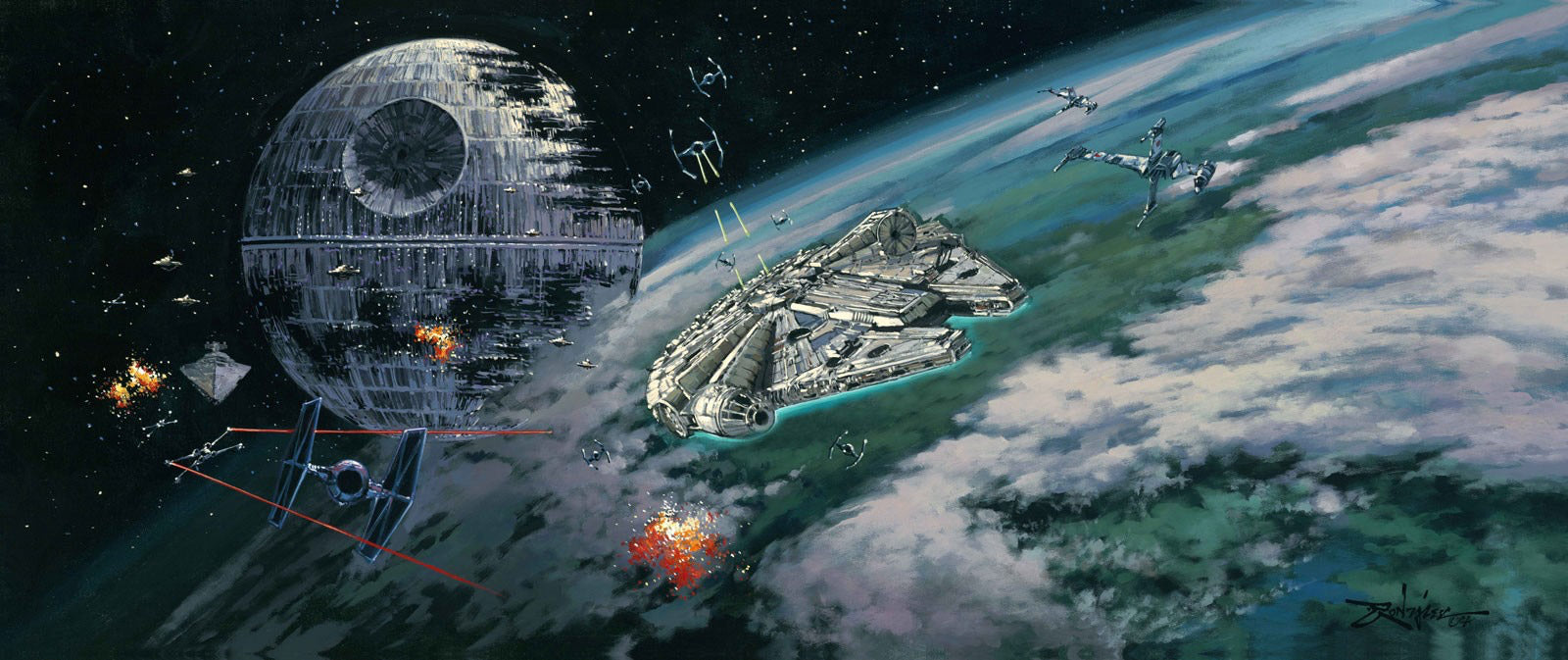 Rodel Gonzalez Star Wars Battle of Endor Limited Edition Canvas Giclee