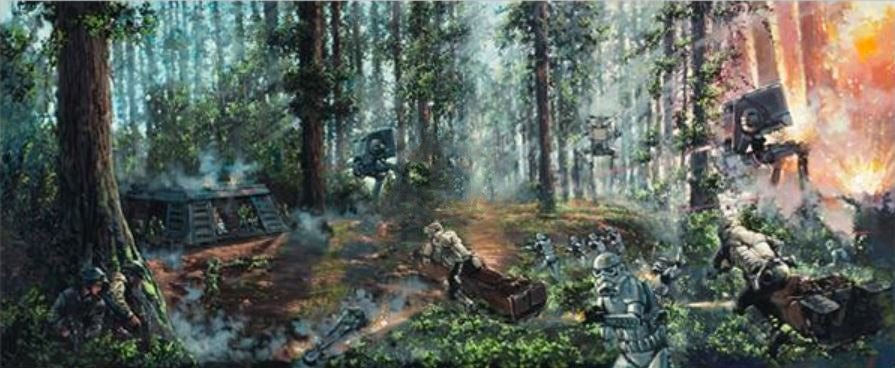 Rodel Gonzalez Star Wars "Battle of the Forest Moon" Limited Edition Canvas Giclee