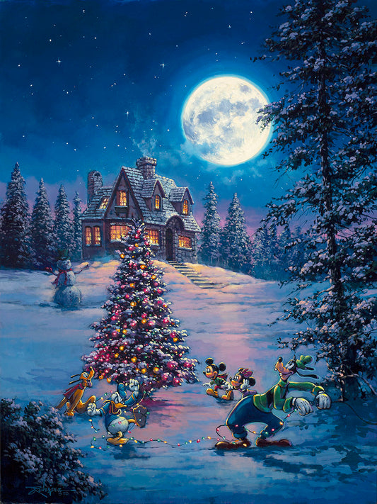 Rodel Gonzalez Disney "Winter Lights" Limited Edition Canvas Giclee