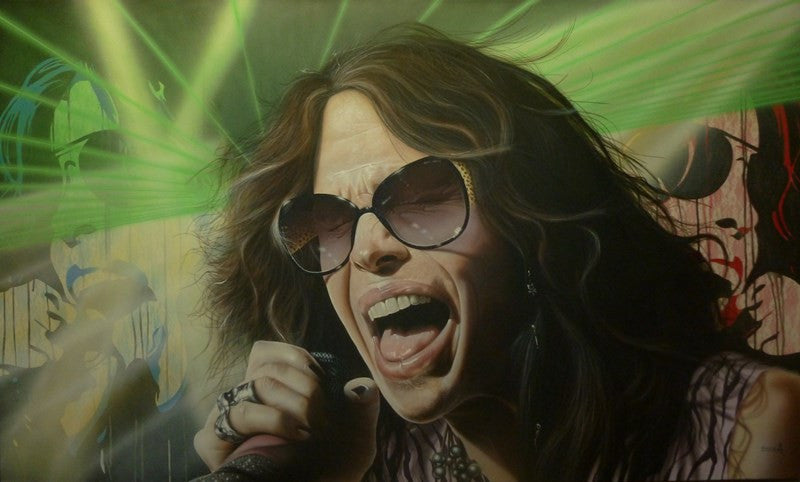 Stickman And It All Started with a Little Kiss...Like This (Steven Tyler) Limited Edition Canvas Giclee