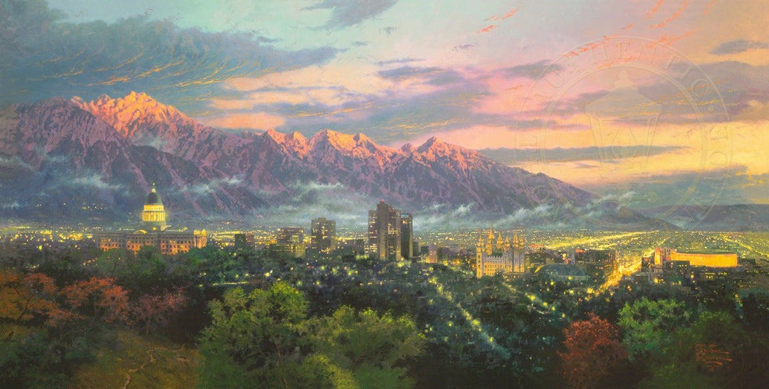 Thomas Kinkade Salt Lake - City of Light Limited Edition Canvas Giclee