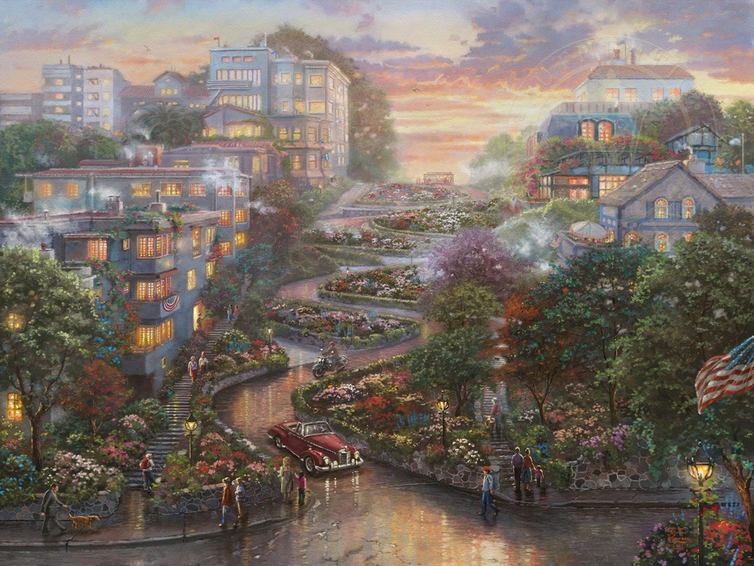 Thomas Kinkade Studios San Francisco Lombard Street II Limited Edition Canvas Giclee