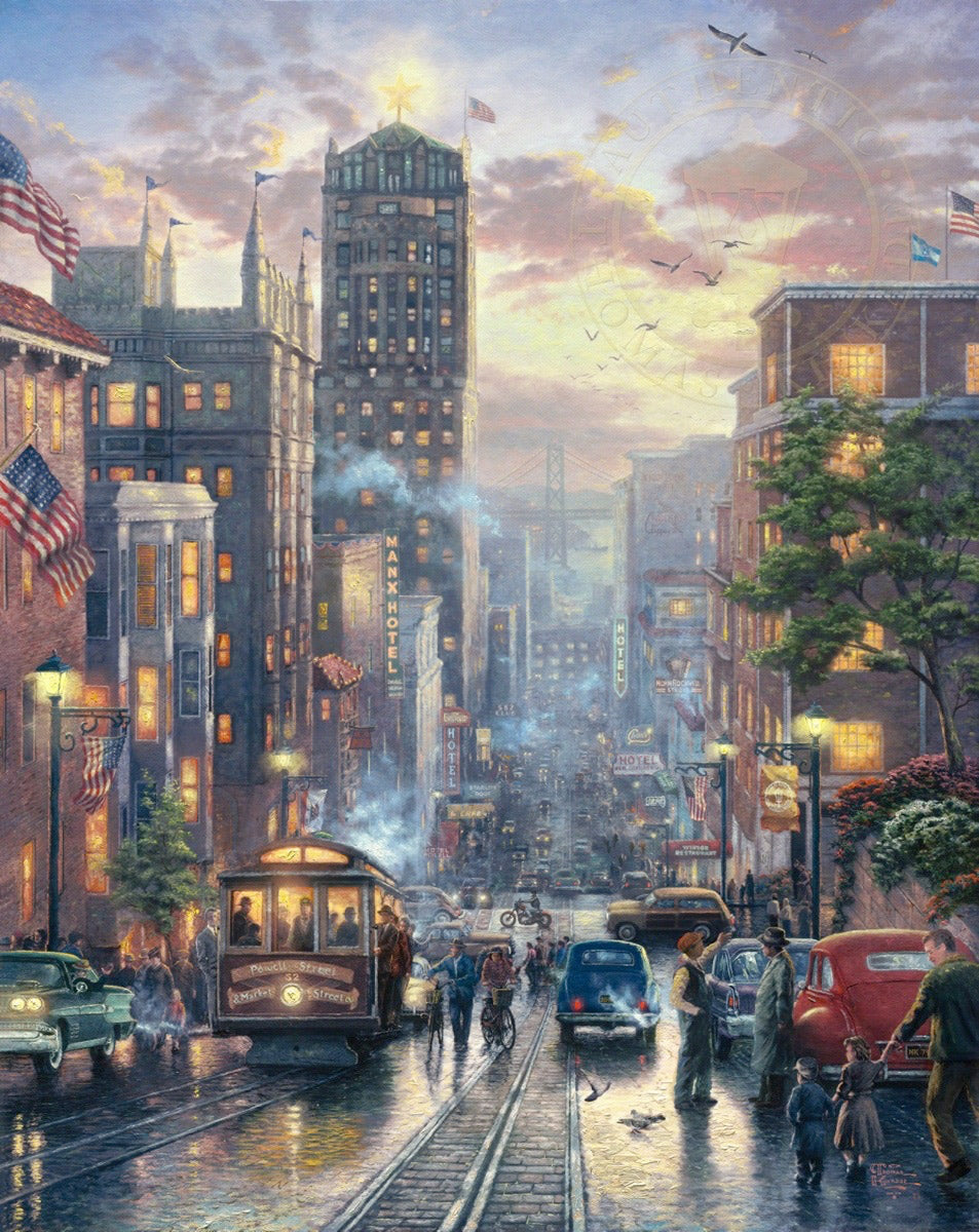 Thomas Kinkade San Francisco - Powell Street Limited Edition Canvas Giclee