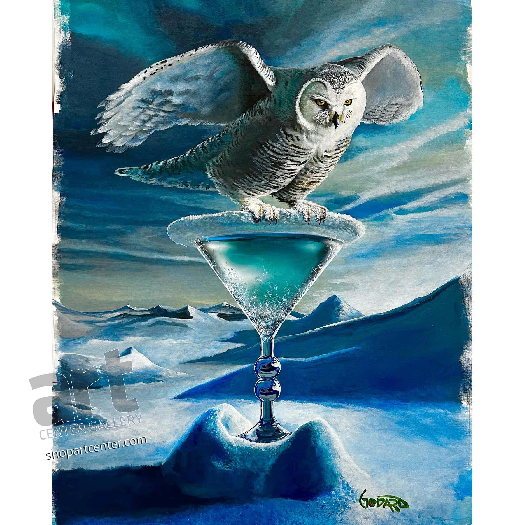 Michael Godard Snowy Owl Title TBD - Painting from Arctic Series Limited Edition Canvas Giclee