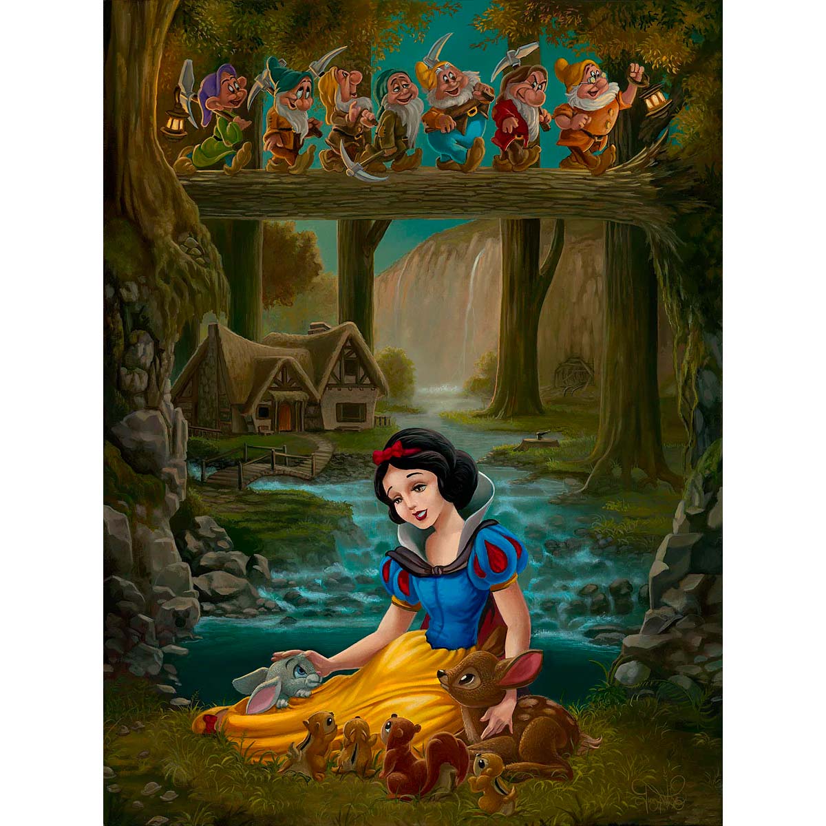 Jared Franco Disney Snow White's Sanctuary Limited Edition Canvas Giclee
