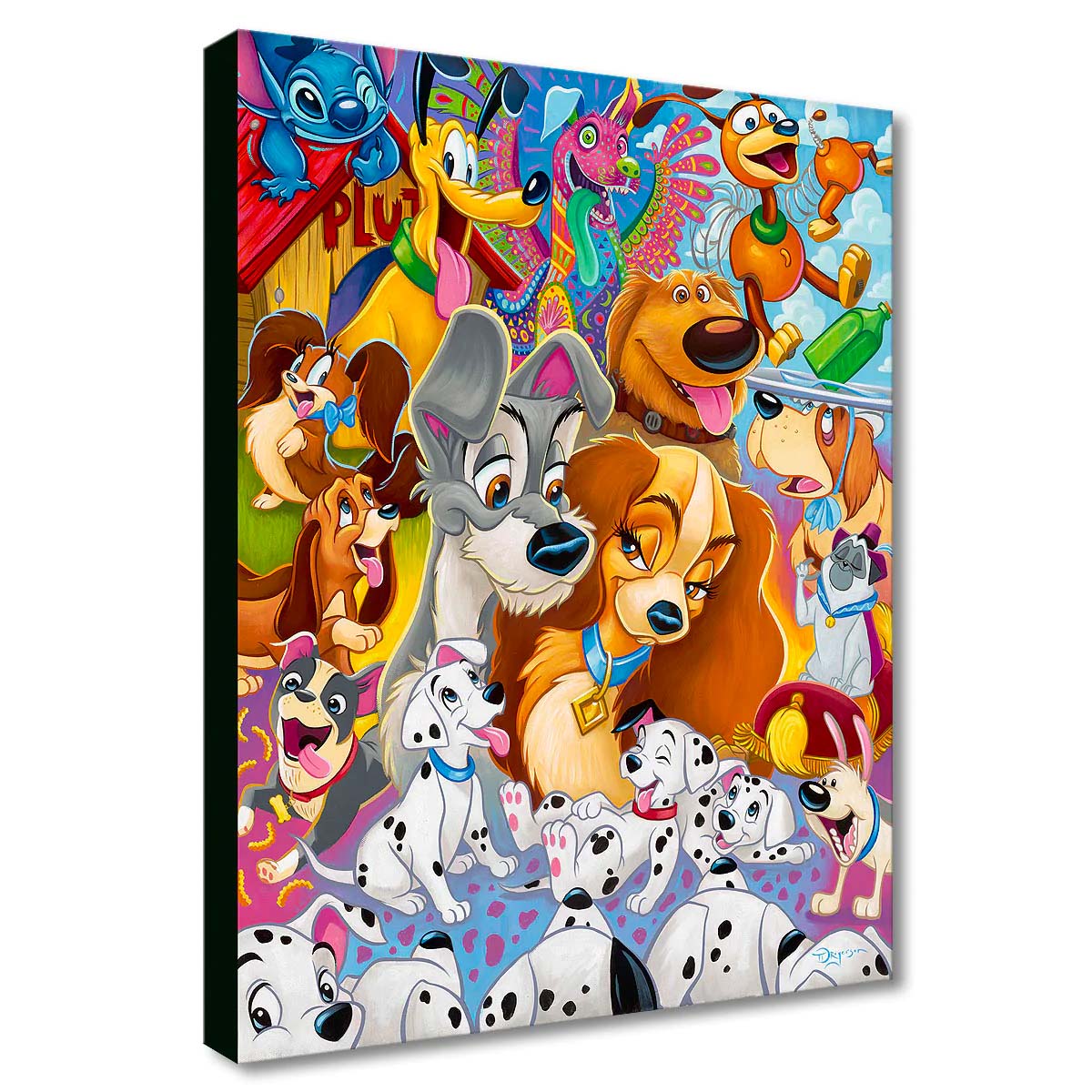 Tim Rogerson Disney "So Many Disney Dogs" Limited Edition Canvas Giclee