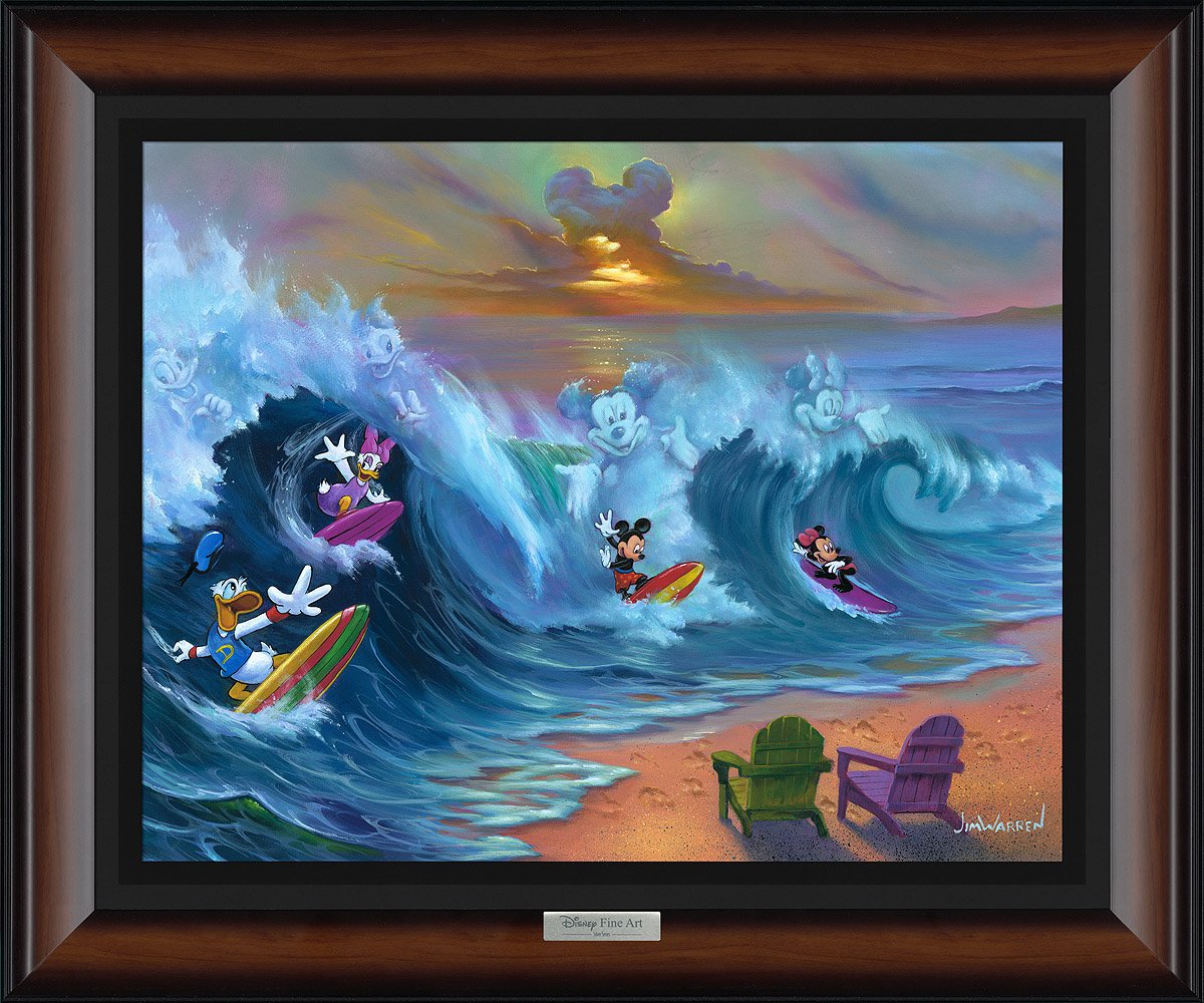 Jim Warren Disney "Surfing with Friends" Limited Edition Canvas Giclee